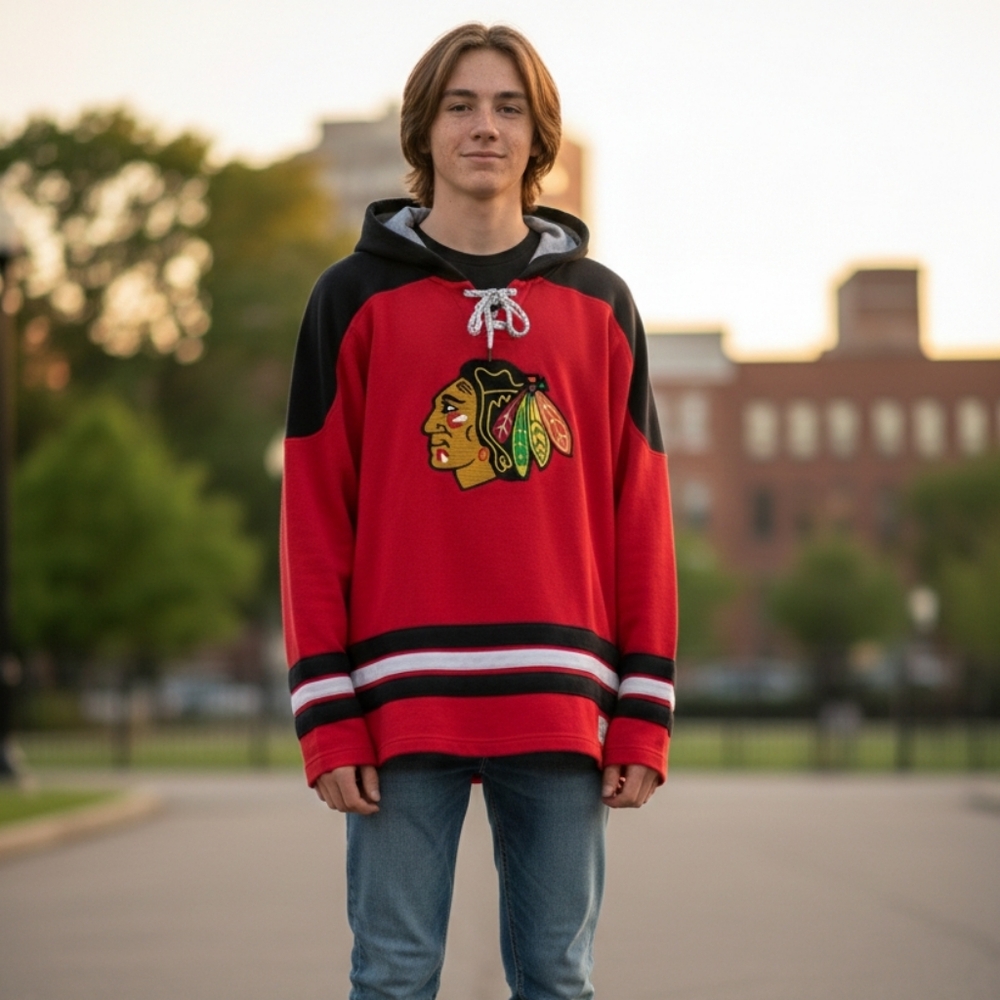 Chicago Blackhawks Youth Hoodie Red Size Youth XL 18-20